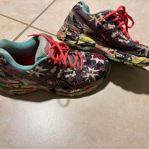 ASICS Graphic Sneakers with Red and Green Accents